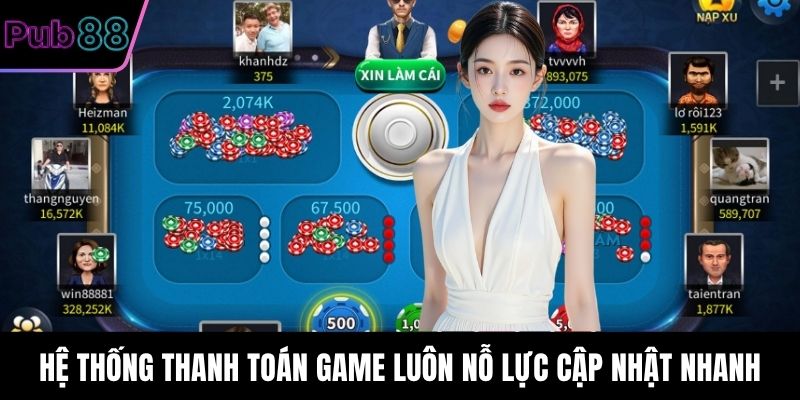 Hệ thống thanh toán game luôn nỗ lực cập nhật nhanh
